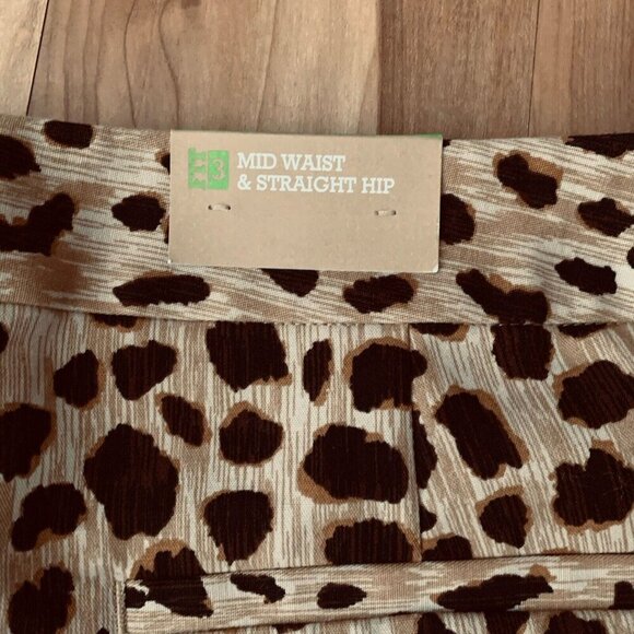 Merona Fit 3 Brown Leopard Animal Print Dress Pants Size 16 NWT Inseam 27” - Picture 3 of 6